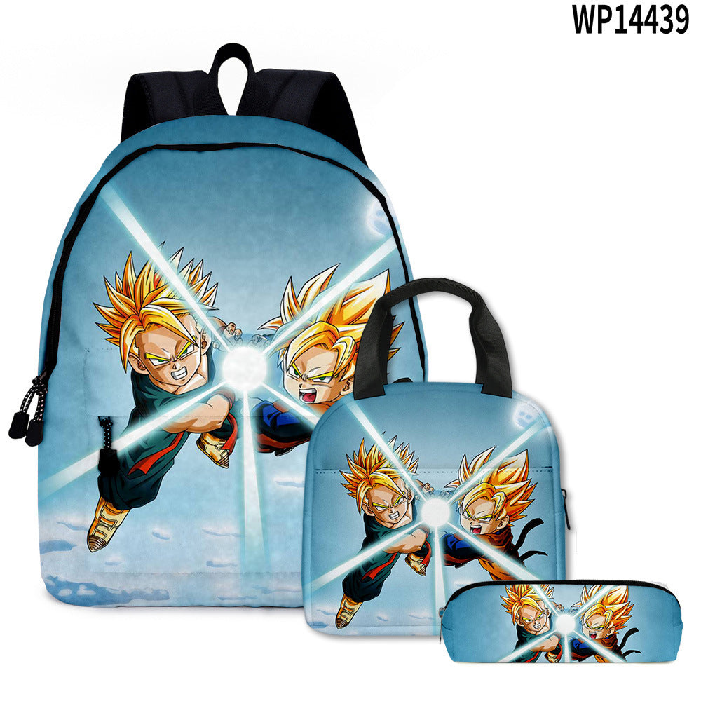 Dragon Ball Super 3D Goku Backpack Set 3-Piece Anime Combo