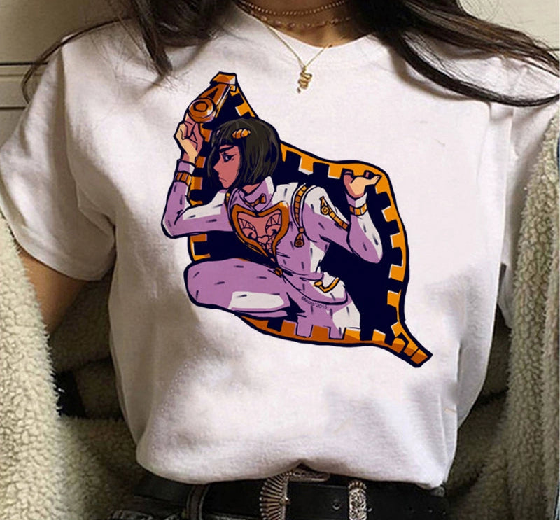 Japanese Anime JOJO'S Bizarre Adventure T-Shirt Men Summer Top Casual Short Sleeve Tee
