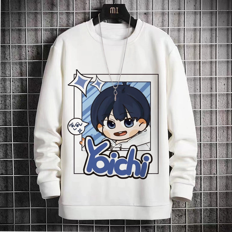 Blue Prison Crewneck Sweatshirt Anime Peripheral Clean World Thousand Cut Leopard Hornet Le Hui Velvet Two-Dimensional Pain Clothes