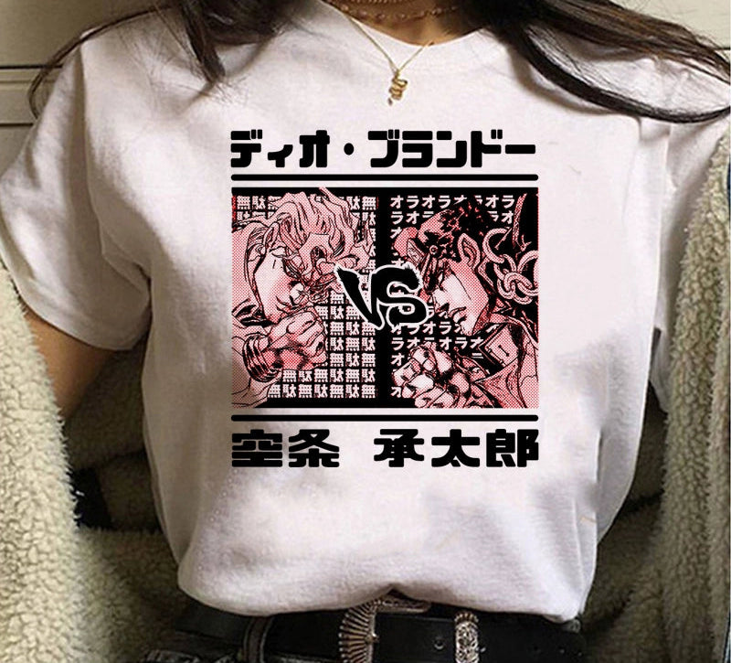 Japanese Anime JOJO'S Bizarre Adventure T-Shirt Men Summer Top Casual Short Sleeve Tee