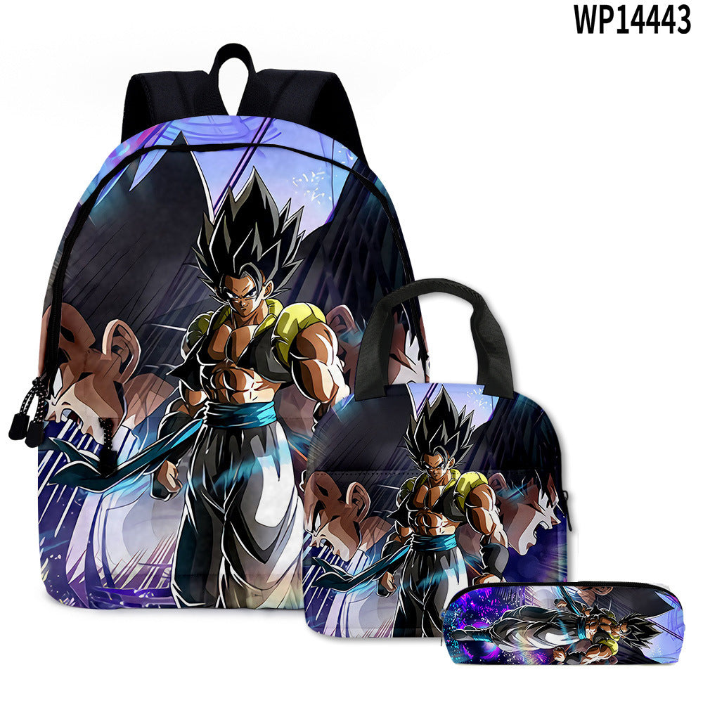 Dragon Ball Super 3D Goku Backpack Set 3-Piece Anime Combo