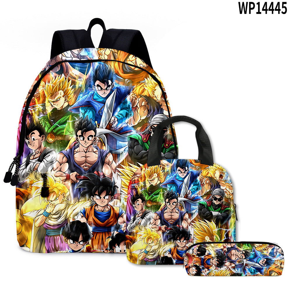 Dragon Ball Super 3D Goku Backpack Set 3-Piece Anime Combo
