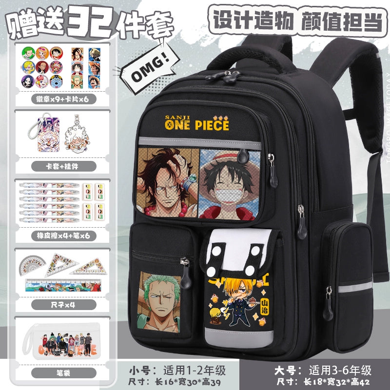One Piece Spine-Protecting School Backpack Lightweight & Large-Capacity Bag