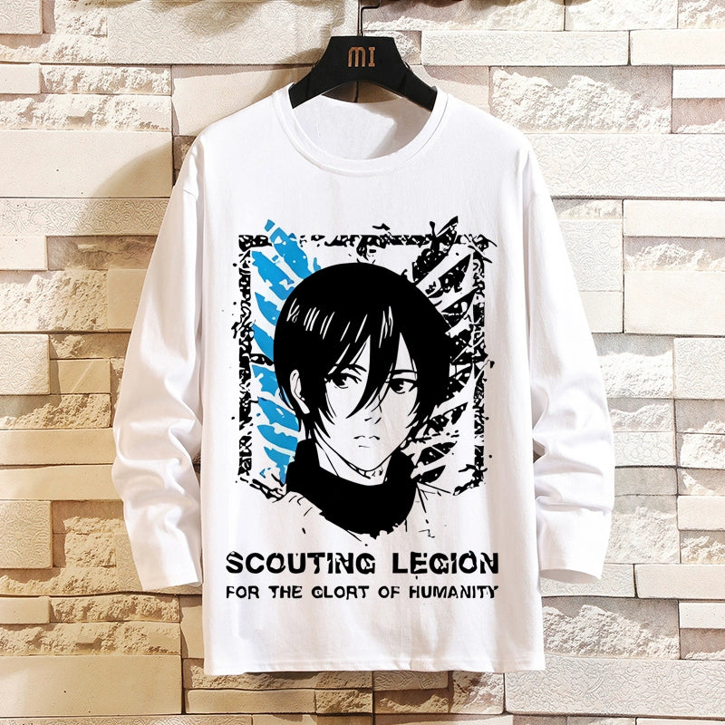 Attack on Titan Clothes Wings of Liberty Long-Sleeved T-Shirt Two-Dimensional Anime Peripheral Japanese Mens Base Shirt Autumn Outfit