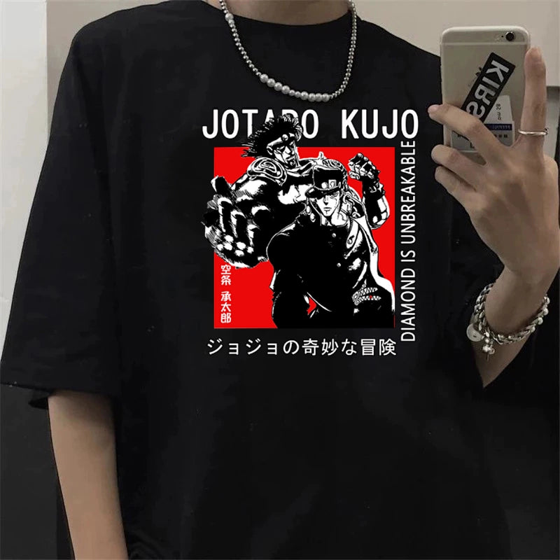 Japanese Anime JOJO'S Bizarre Adventure T-Shirt Men Summer Top Casual Short Sleeve Tee