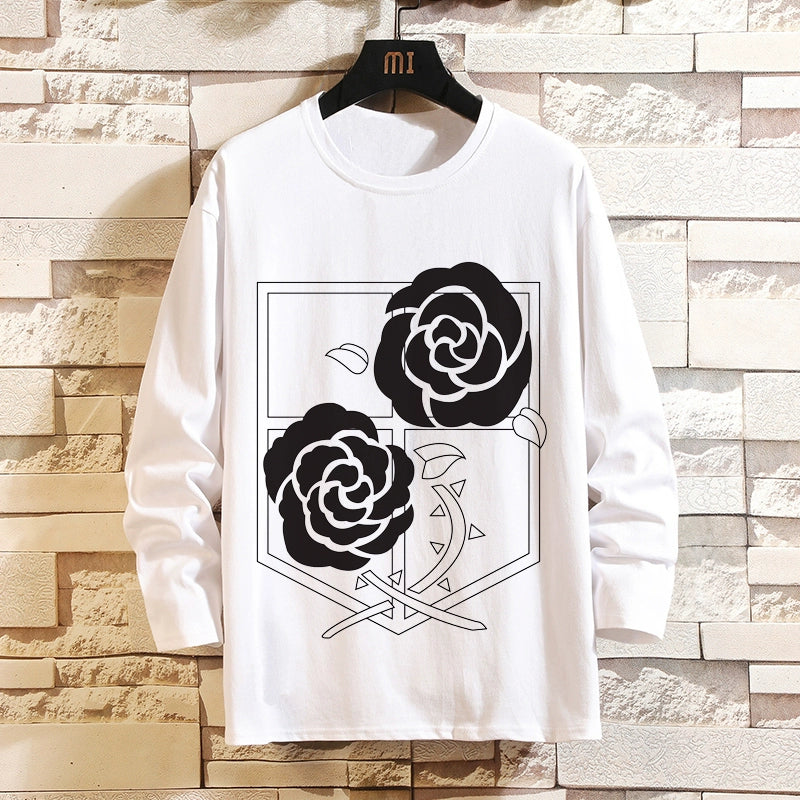Attack on Titan Clothes Wings of Liberty Long-Sleeved T-Shirt Two-Dimensional Anime Peripheral Japanese Mens Base Shirt Autumn Outfit