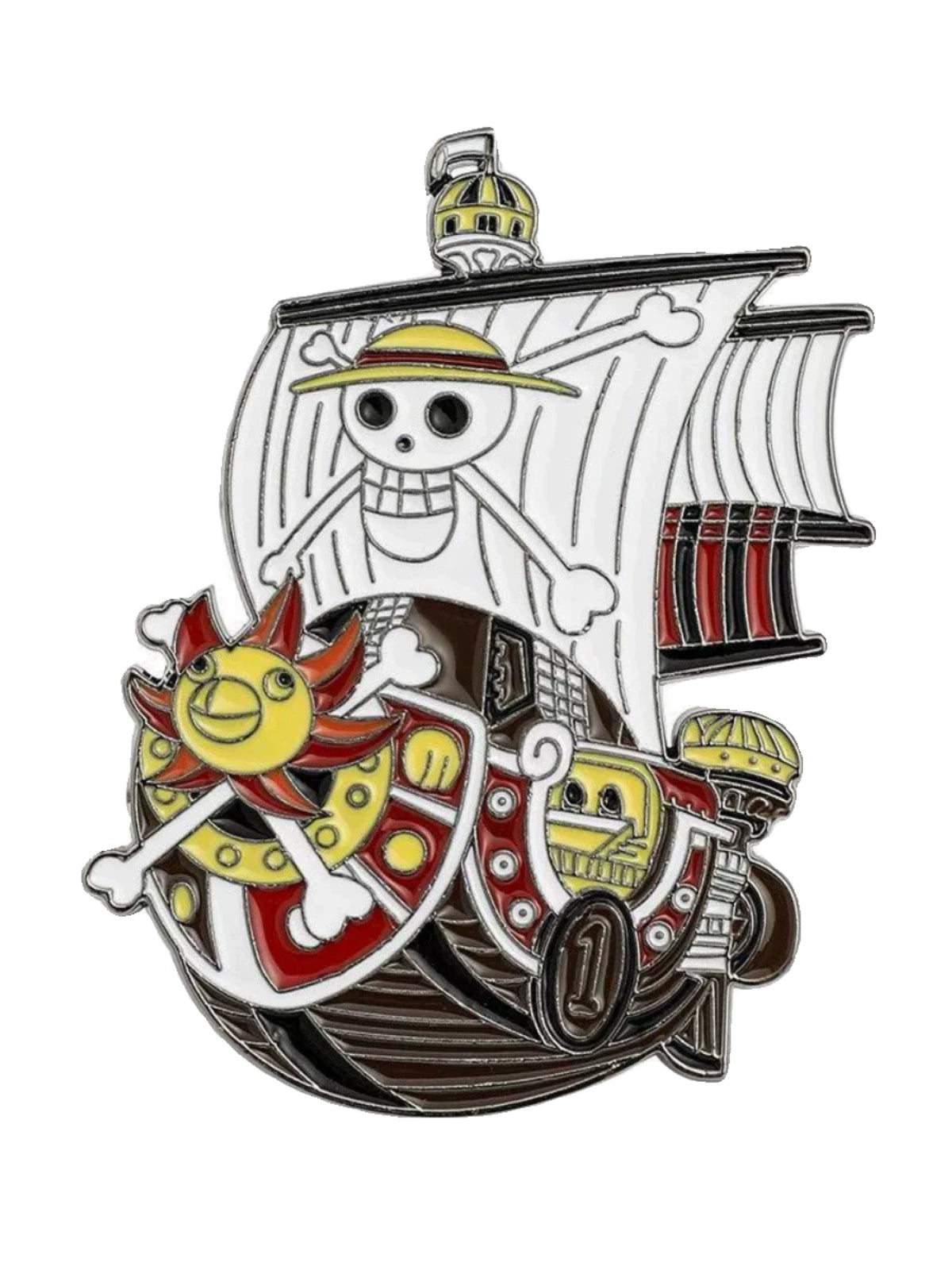 One Piece Straw Hat Pirates Metal Brooch Sunny Ship Pin for Bags