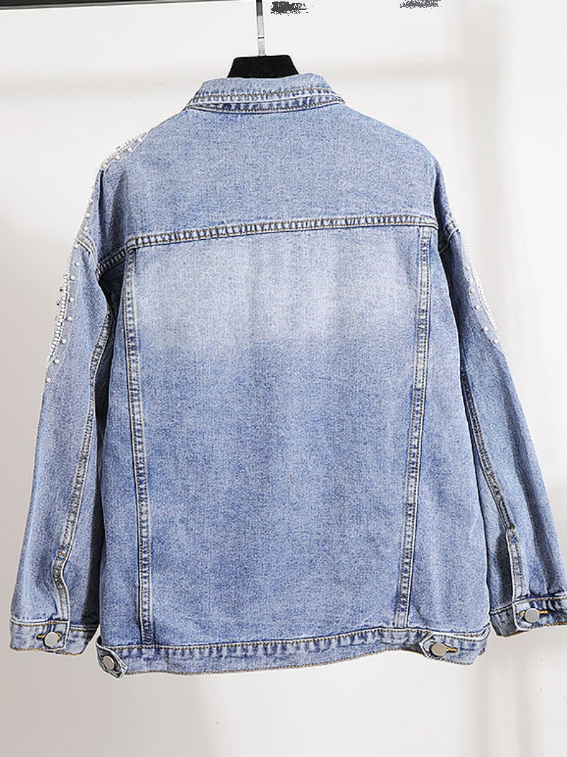 Fengjie Loose-Fit Denim Jacket – Euro Street Style with Anime Protagonist Energy