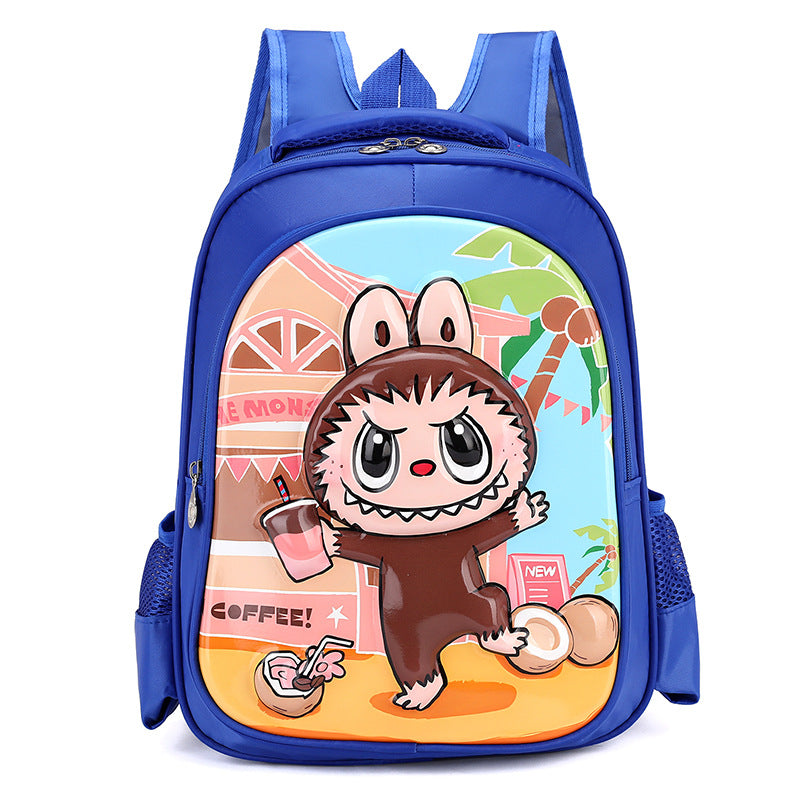 Labubu Cartoon School Backpack Grades 16 Kids Crossbody School Bag