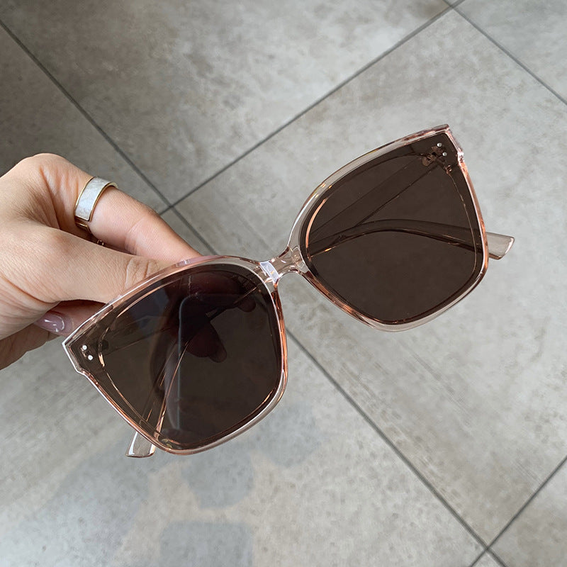 New Sunglasses Douyin High Quality Large Frame Metal Rivet Hinge UV Protection Sunglasses