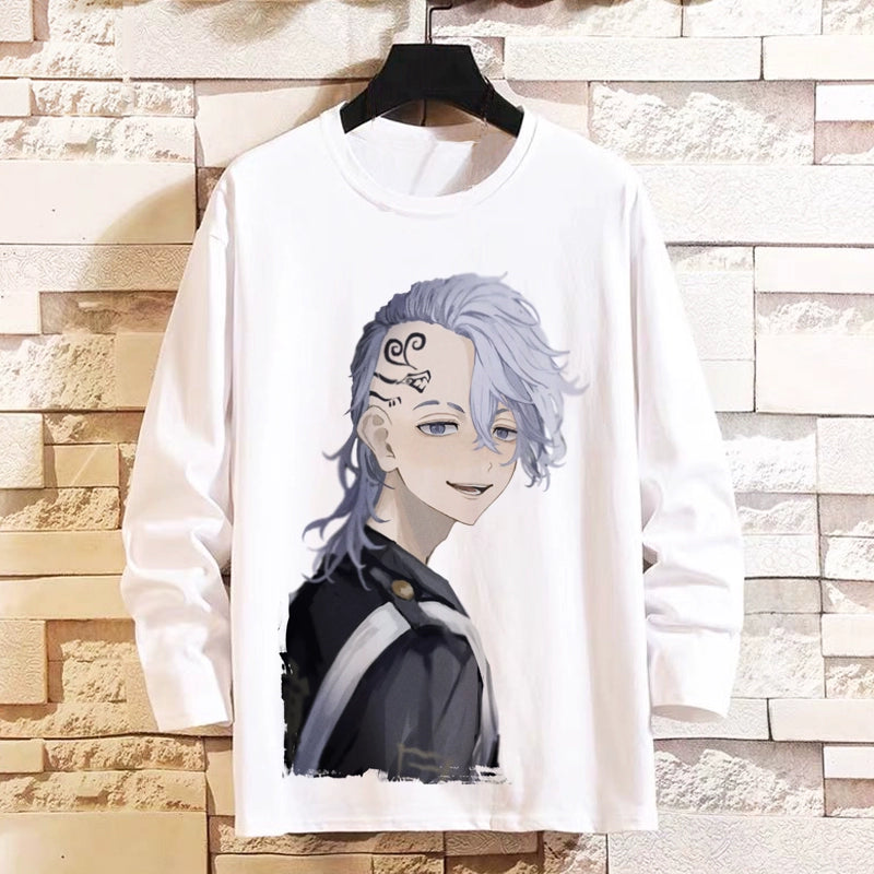 Tokyo Revengers Anime Long-Sleeved T-Shirt Mikey Manjiro Way of Rebirth Teen Boys and Girls Autumn Clothes