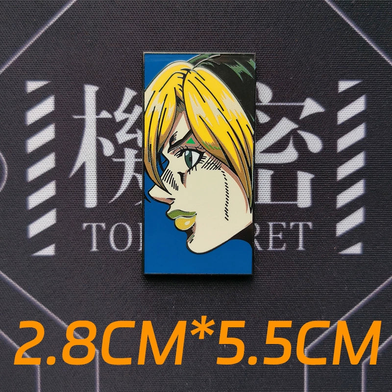 Gray Man Tactics JOJOs Bizarre Adventure Metal Enamel Badge Velcro Patch, Armband & School Bag Accessory