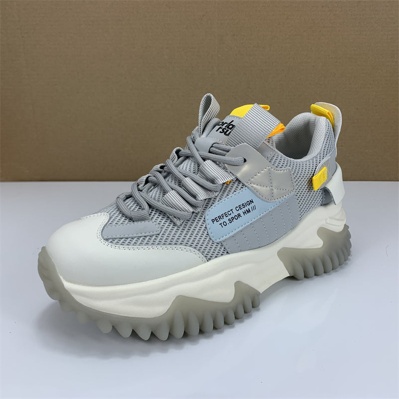 Gen Z Plaid Chunky Sneakers – Thick Bottom & Non-Slip Street Style