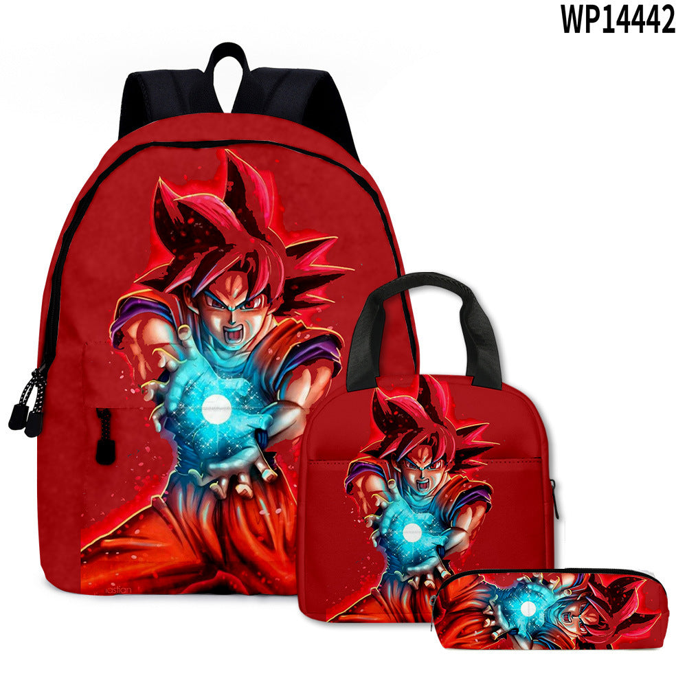 Dragon Ball Super 3D Goku Backpack Set 3-Piece Anime Combo