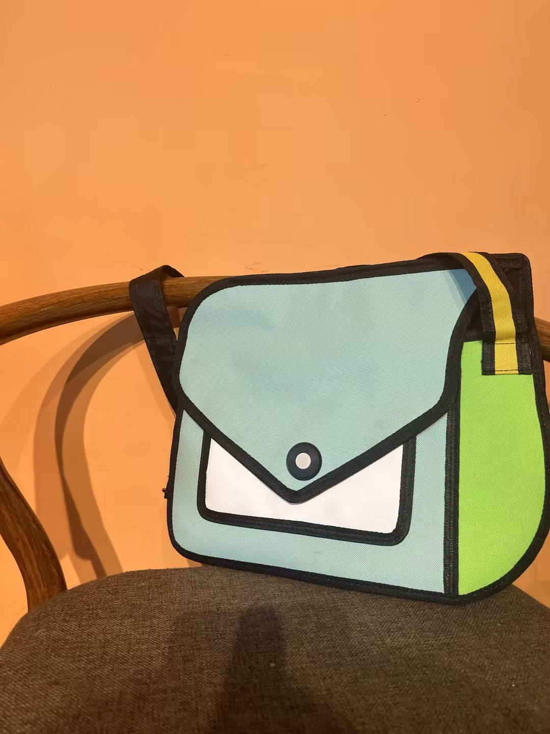 2D Cartoon Crossbody Bag Cute Stereoscopic Anime-Style Satchel