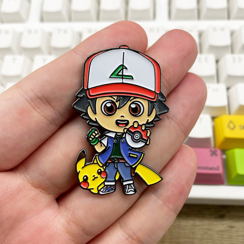 Pokémon Ash & Pikachu Metal Brooch Anime Badge for Bag, Jacket & Collector Display