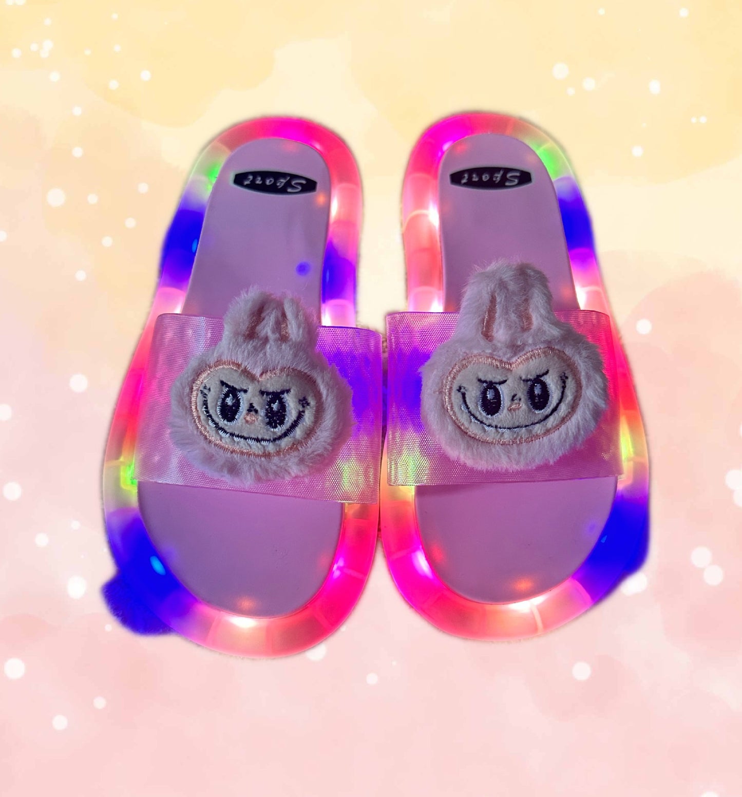 Cute cartoon lab cloth luminous children's slippers glow-in-the-dark shoes girls parent-child boys sandals adult flip-flops