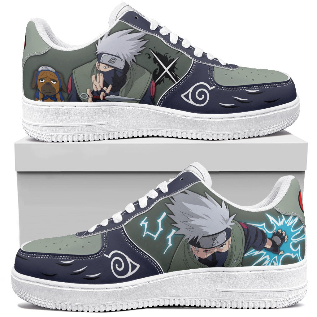 One Piece Low-Top PU Sneakers Anime Graphic Shoes for Men & Women with Lace-Up Design