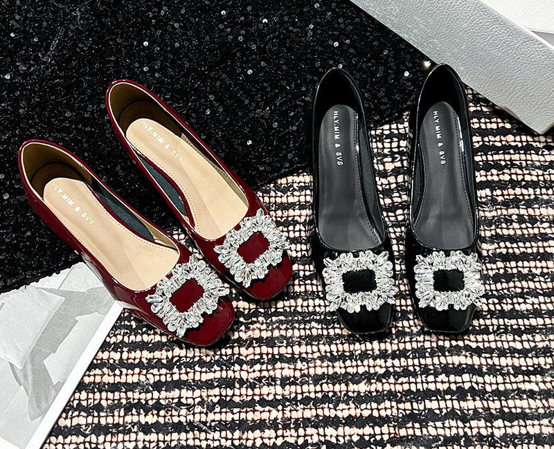 French Style Goatskin Wanwan Shoes – Low-Cut Elegance with a Soft Heel