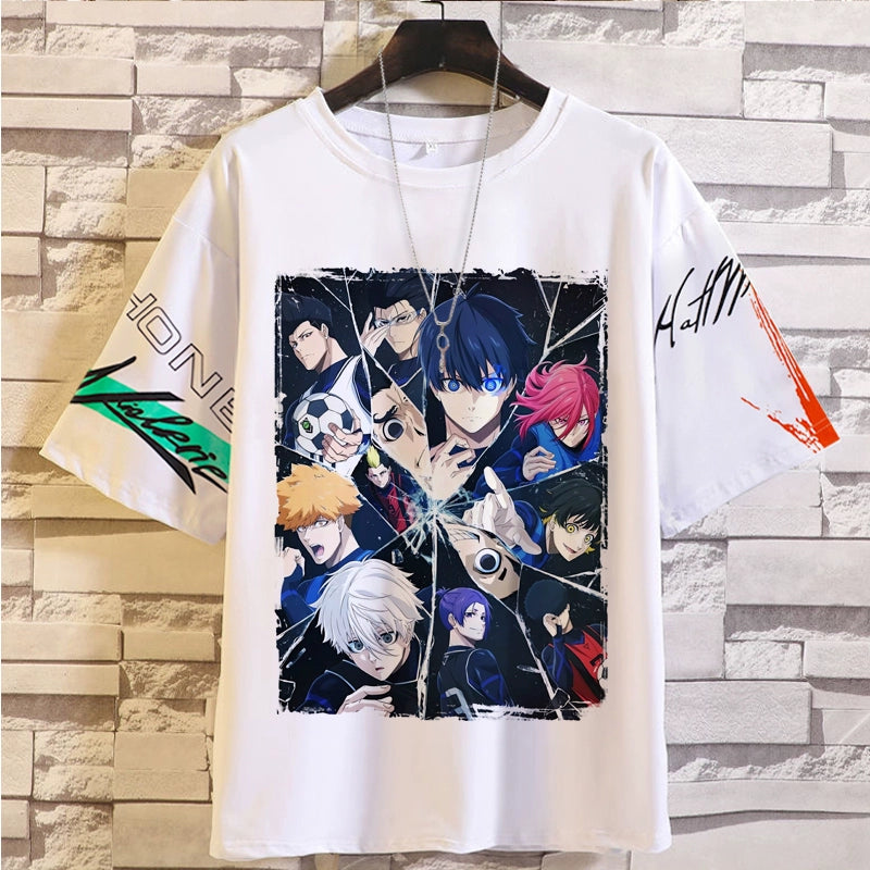 Blue Prison Pain Clothes T-Shirt BLUE LOCK Jieshi Yiling Wangbee Le Back Male and Female Teen Summer Top Anime Peripheral