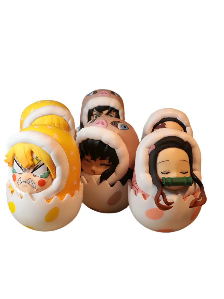 Demon Slayer Wobble Squad Nezuko, Tanjiro, Zenitsu & Inosuke Tumbler Figures