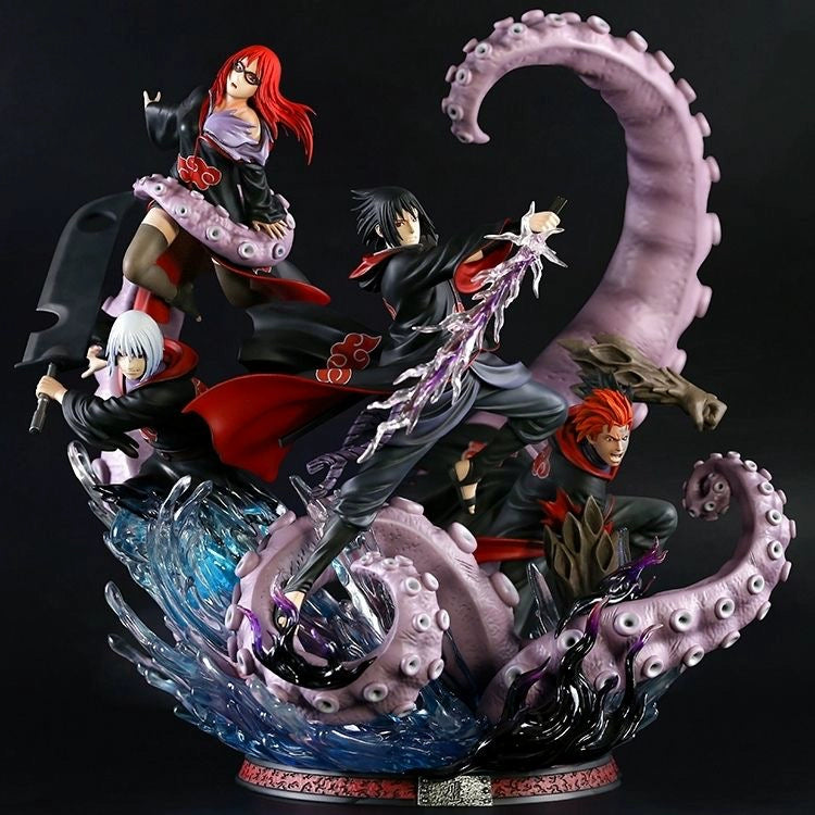 Eagle Squad Legacy: Naruto Anime Figure Set Sasuke & Team Taka Desktop Collectible
