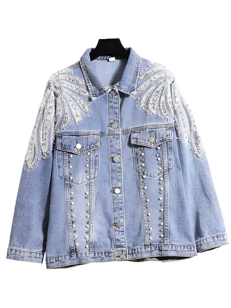 Fengjie Loose-Fit Denim Jacket – Euro Street Style with Anime Protagonist Energy