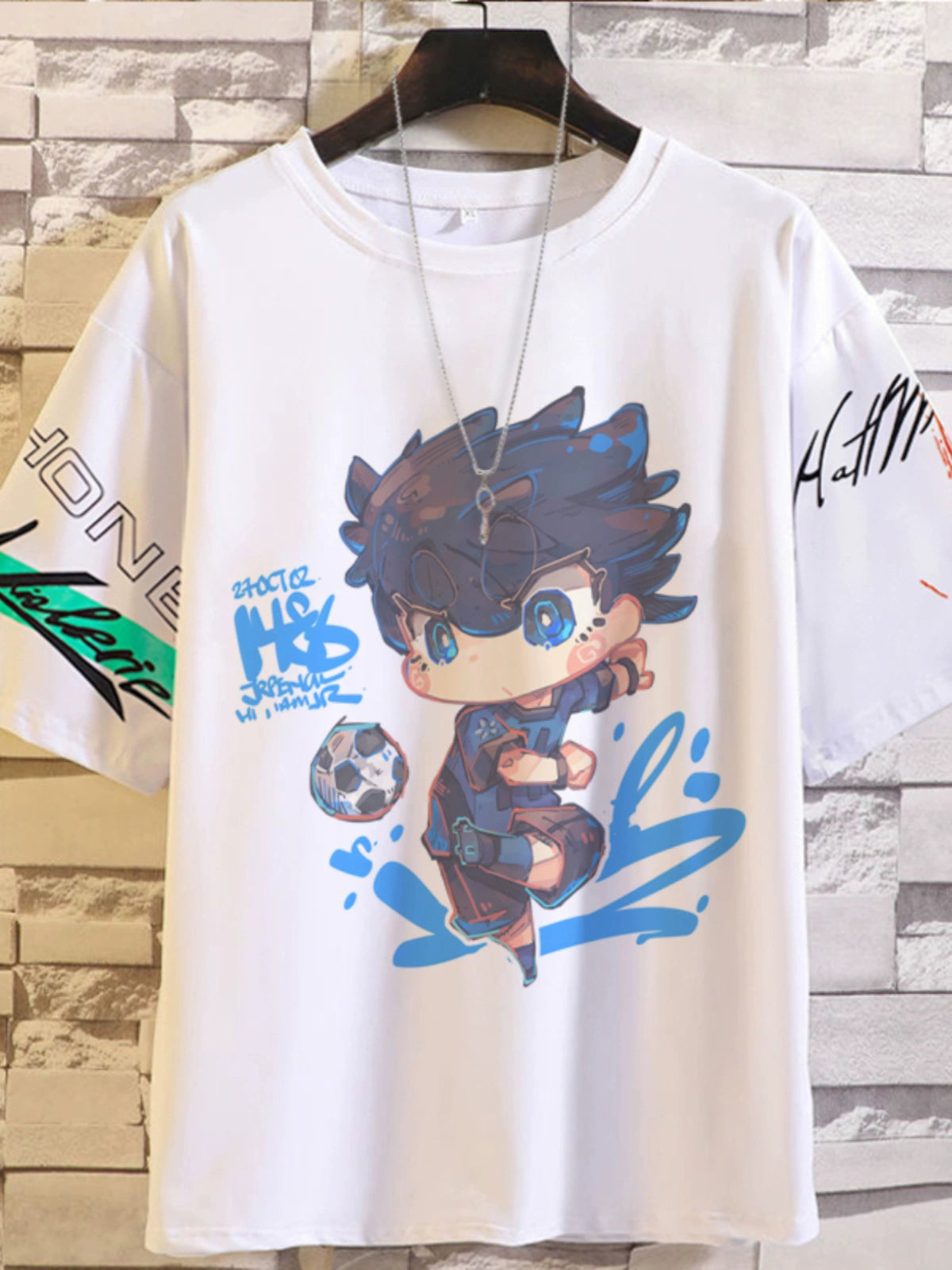 Blue Prison Pain Clothes T-Shirt BLUE LOCK Jieshi Yiling Wangbee Le Back Male and Female Teen Summer Top Anime Peripheral