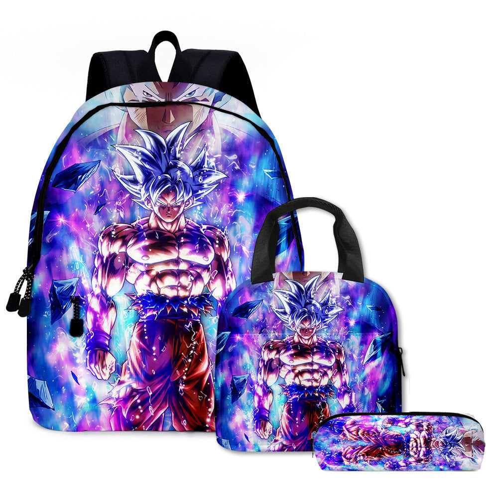 Dragon Ball Super 3D Goku Backpack Set 3-Piece Anime Combo