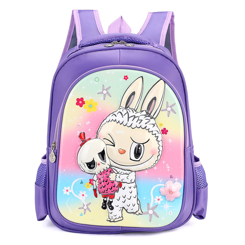 Labubu Cartoon School Backpack Grades 16 Kids Crossbody School Bag