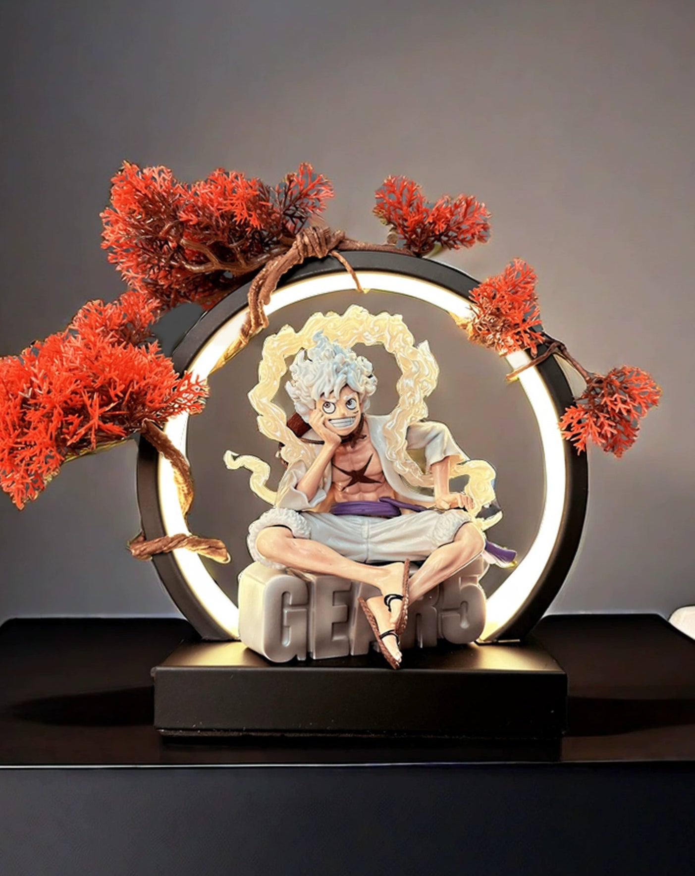 Gear 5 Nika Luffy Light-Up Figure One Piece GK Car & Desk Ornament