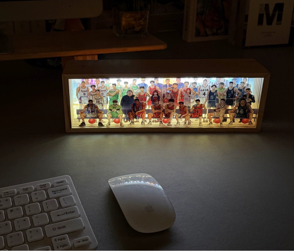 SLAM DUNK 3D LED Art Solid Wood Frame Family Portrait Display