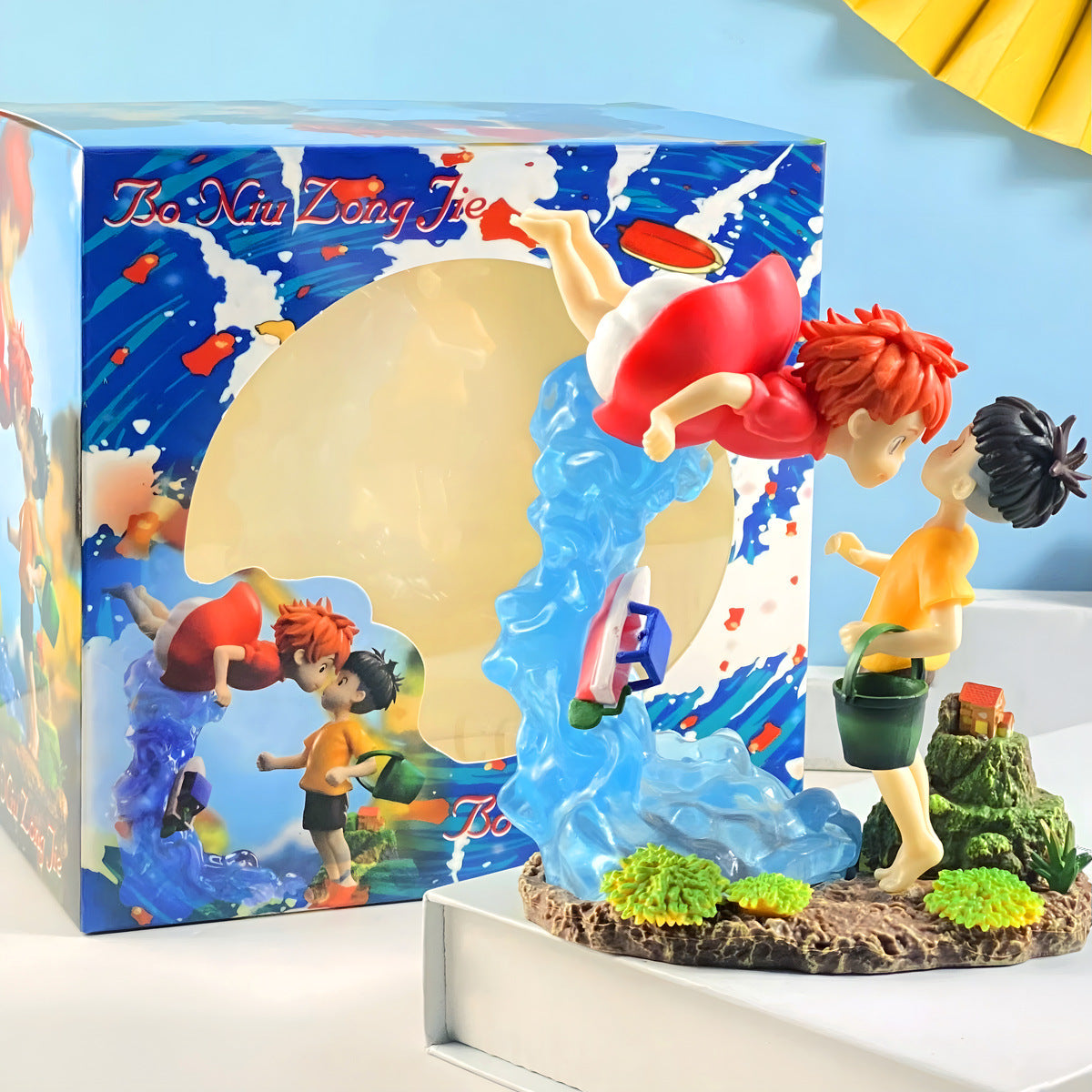 Ponyo & Sousuke Scene Figure Cliffside Goldfish Magic Anime Ornament