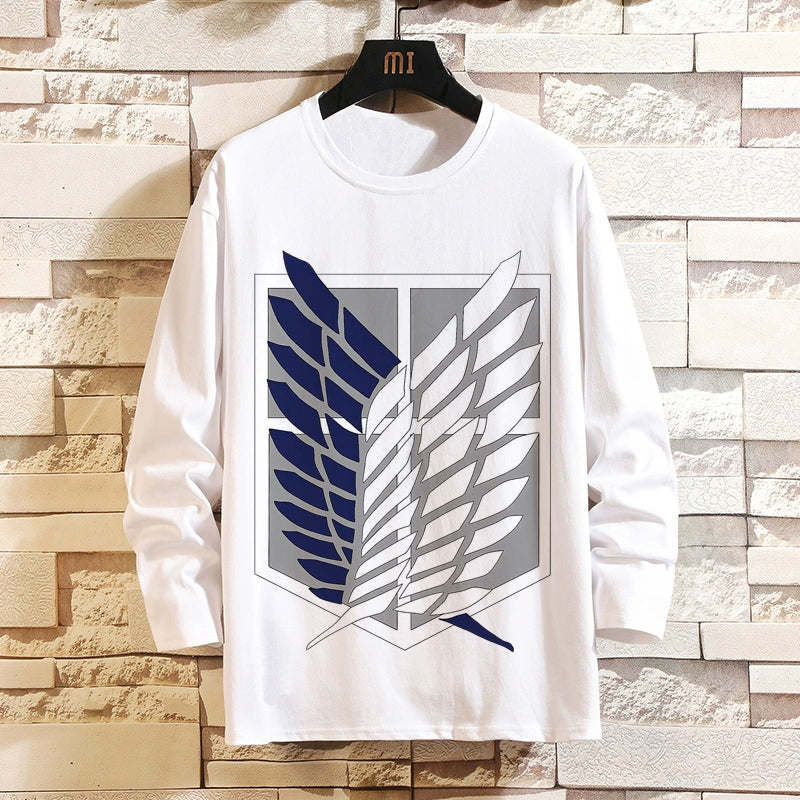 Attack on Titan Clothes Wings of Liberty Long-Sleeved T-Shirt Two-Dimensional Anime Peripheral Japanese Mens Base Shirt Autumn Outfit