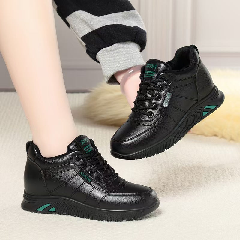 Fleece-Lined Leather Shoes