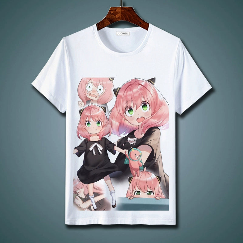 Spy Play House Short-Sleeved T-Shirt Spy x Family Ania Fujie Anime Peripheral Teenagers Summer Top Clothes