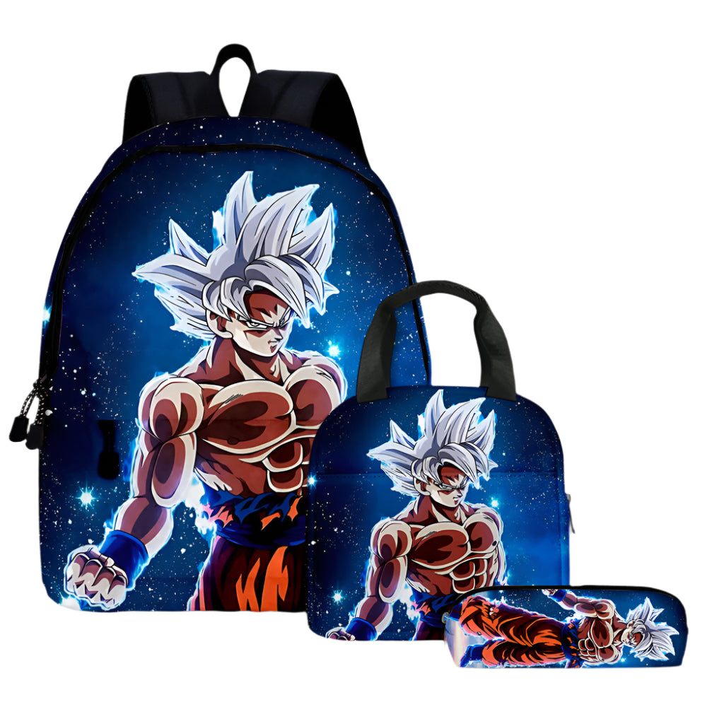 Dragon Ball Super 3D Goku Backpack Set 3-Piece Anime Combo