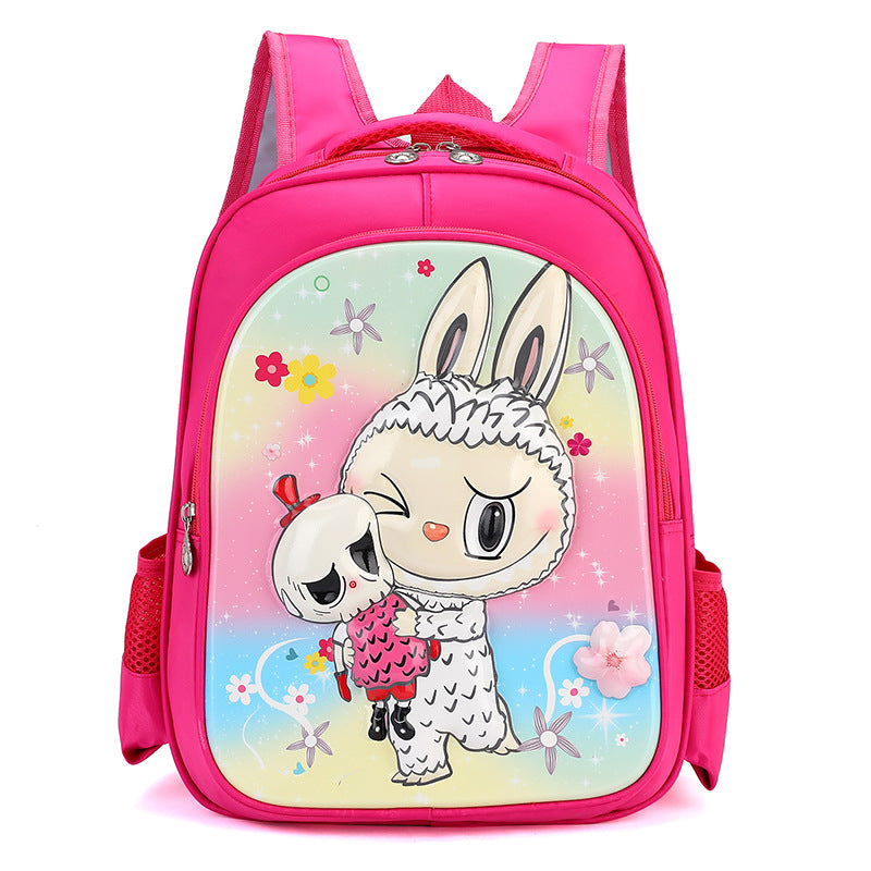 Labubu Cartoon School Backpack Grades 16 Kids Crossbody School Bag