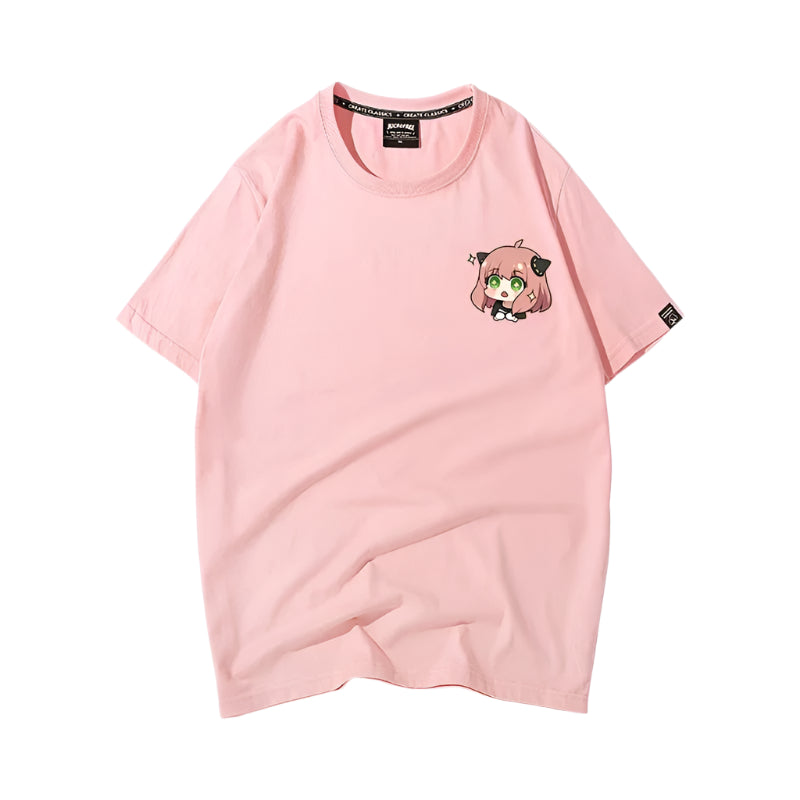 Anya Emoji Mood Tee Crying, Smirking, and Hoping Faces T-Shirt (Unisex)