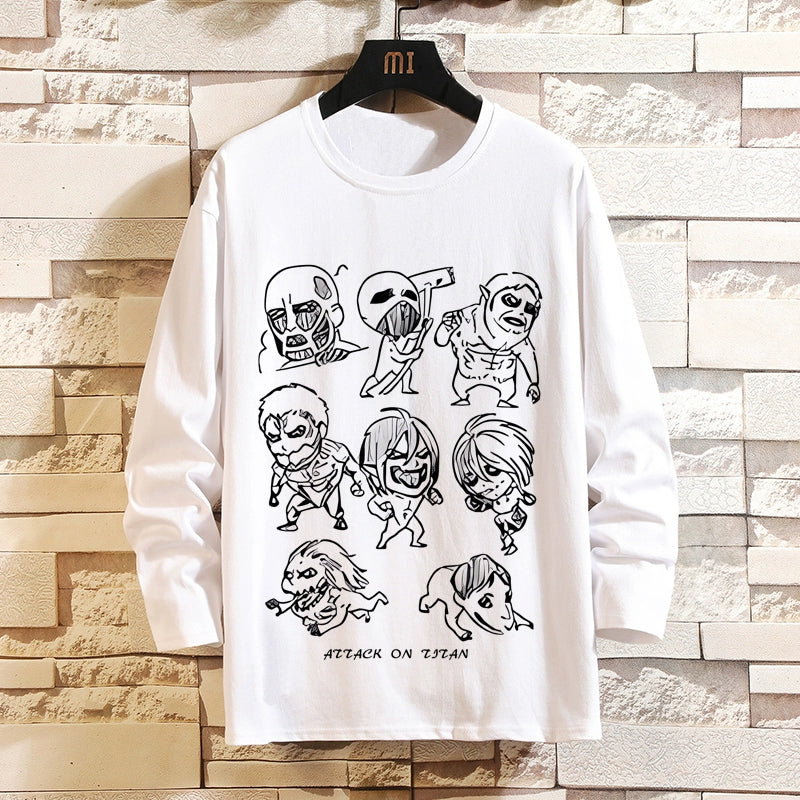 Attack on Titan Clothes Wings of Liberty Long-Sleeved T-Shirt Two-Dimensional Anime Peripheral Japanese Mens Base Shirt Autumn Outfit