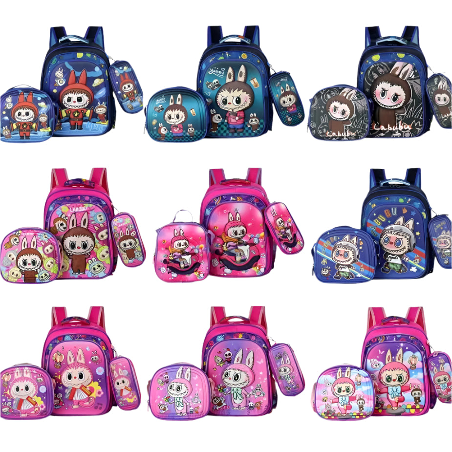 Labu Cross-border three-piece children's schoolbag