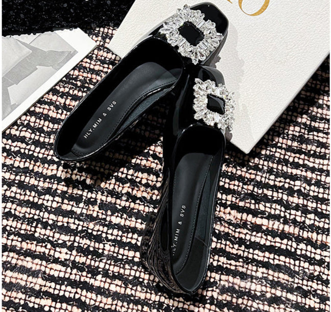 French Style Goatskin Wanwan Shoes – Low-Cut Elegance with a Soft Heel