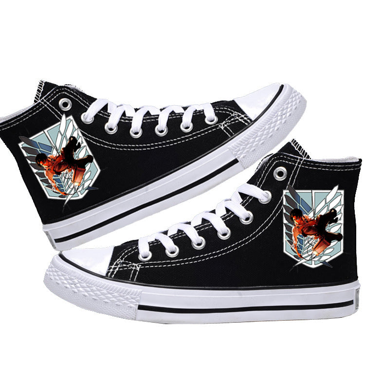 Attack on Titan High-Top Canvas Shoes Anime Streetwear for Students & AOT Fans