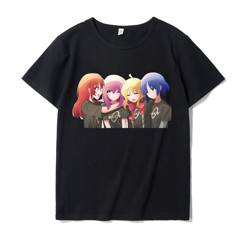 Lonely rock peripherals T-shirt anime Kazuri Goto with the same cos short sleeves two-dimensional end band print clothes