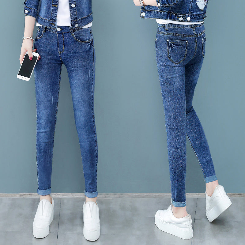 Black Slim-Fit Denim Pencil Pants – Anime Chic with Sleek Minimalist Vibes