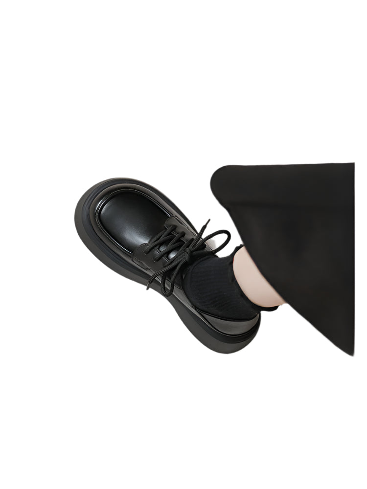 British Style Platform Leather Loafers – JK-Inspired College Girl Vibes