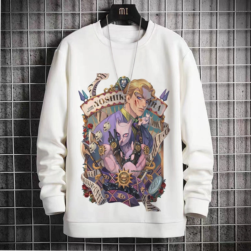 New Sweatshirt Male JOJO'S Bizarre Adventure Two-Dimensional Anime Round Neck Fleece Dress Casual Print Shirt Autumn and Winter