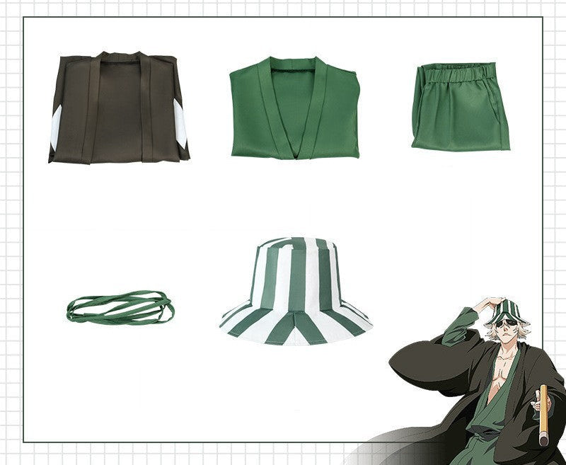 Urahara Kisuke Watermelon-Stripe Hat Bleach Cosplay Fisherman Hat