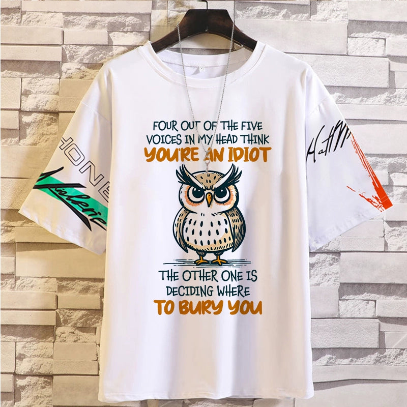 Spoof Cat Short Sleeve T-Shirt for Men and Women Summer Anime Peripheral Loose Casual Teen Clothes Tide Style