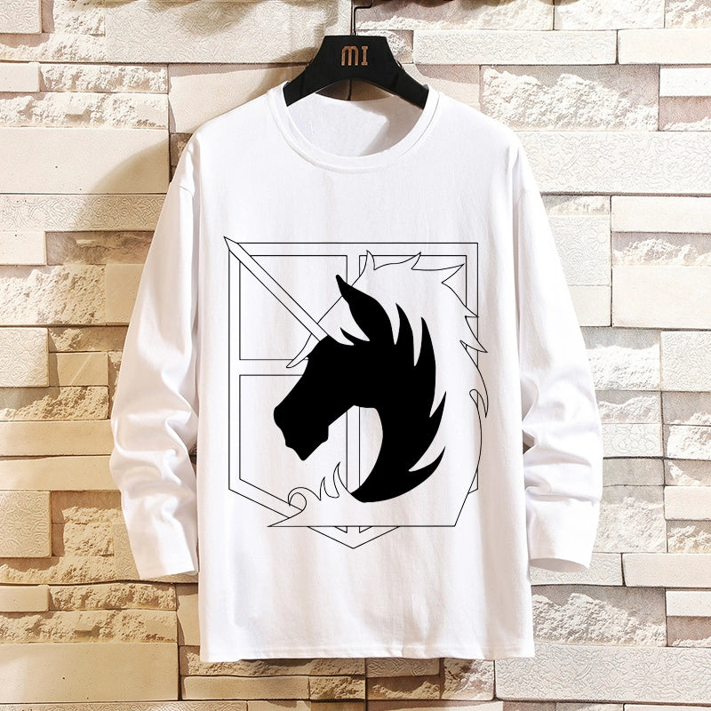 Attack on Titan Clothes Wings of Liberty Long-Sleeved T-Shirt Two-Dimensional Anime Peripheral Japanese Mens Base Shirt Autumn Outfit